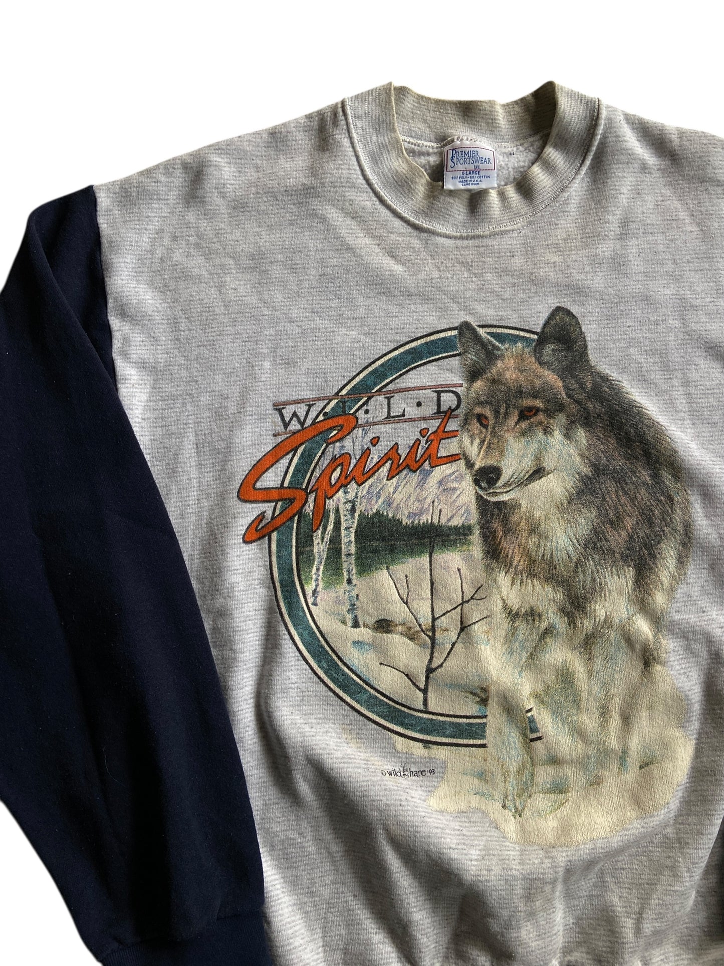VTG Wolf Wild Spirit Sweatshirt Sz L/XL