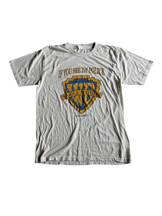 VTG If You See Da Police Warn A Brother Tee Sz L/XL