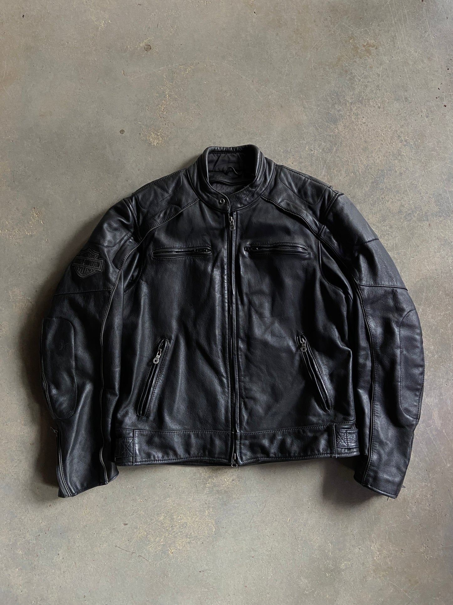 Harley Davidson Black Leather Jacket Sz L