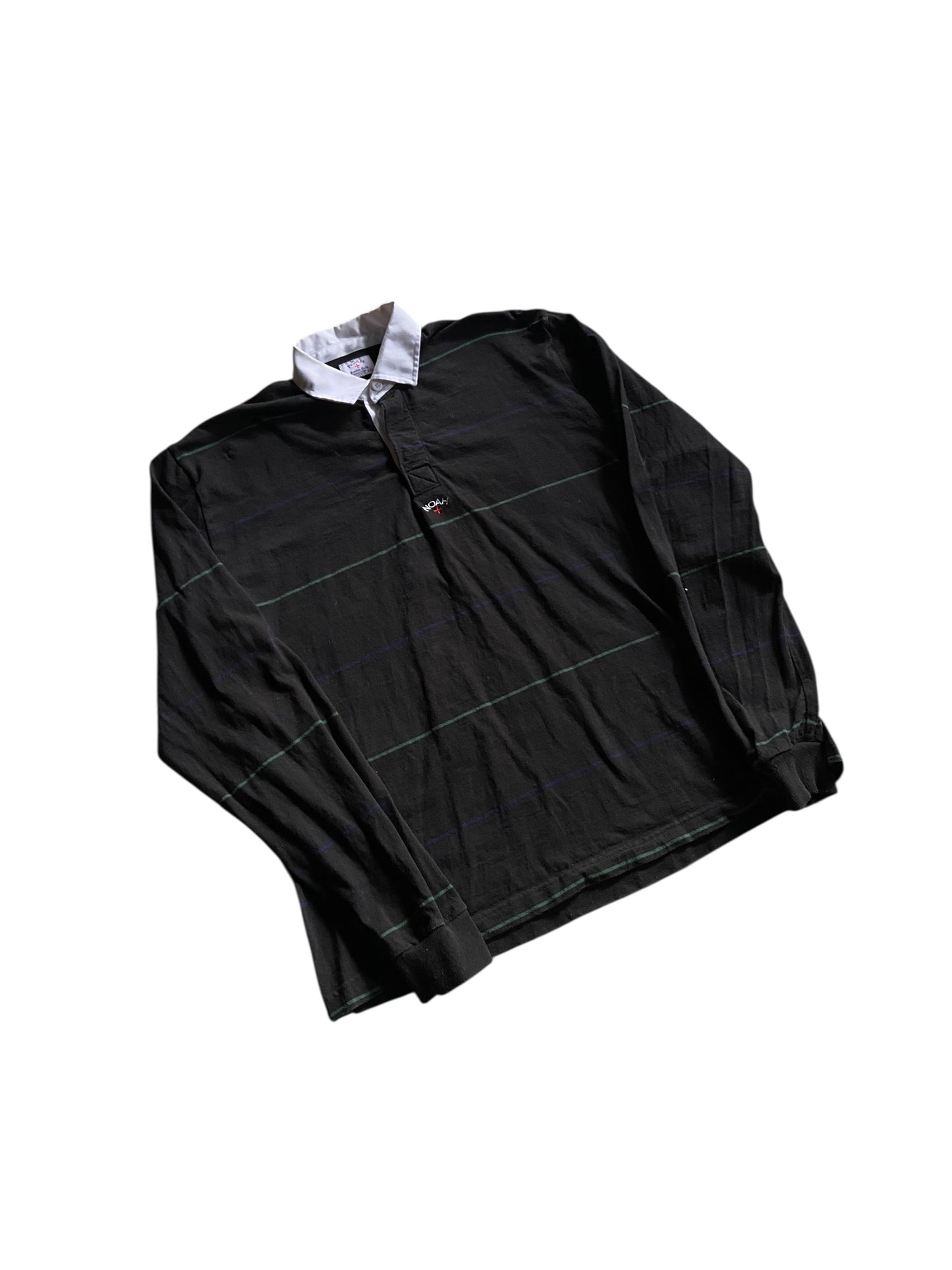 Noah Black Striped Rugby Shirt Sz XXL