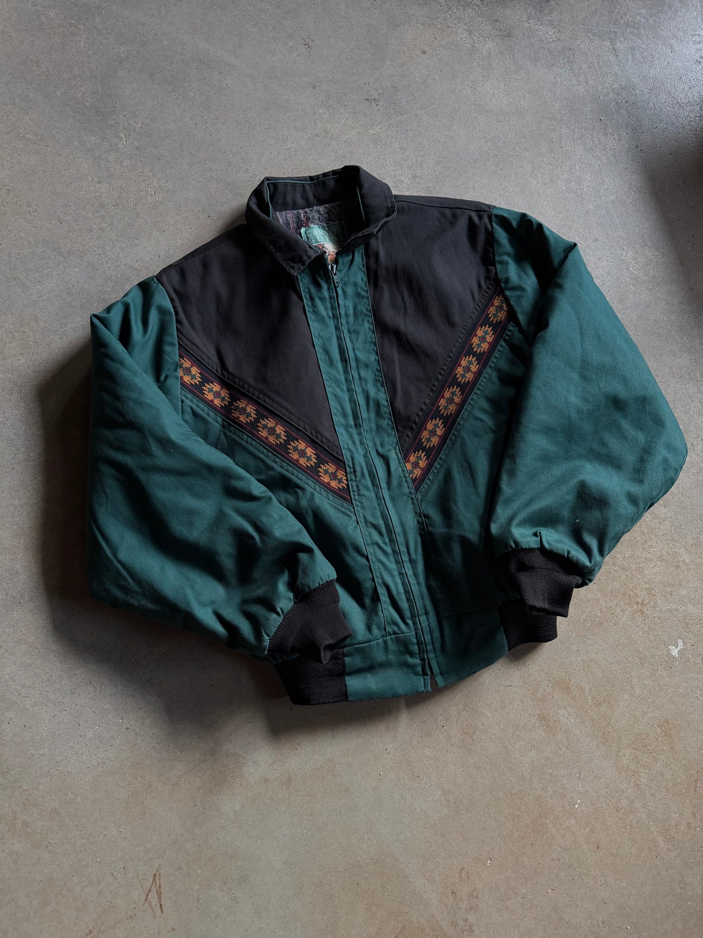 VTG Canyon Guide Green Aztec Jacket Sz L
