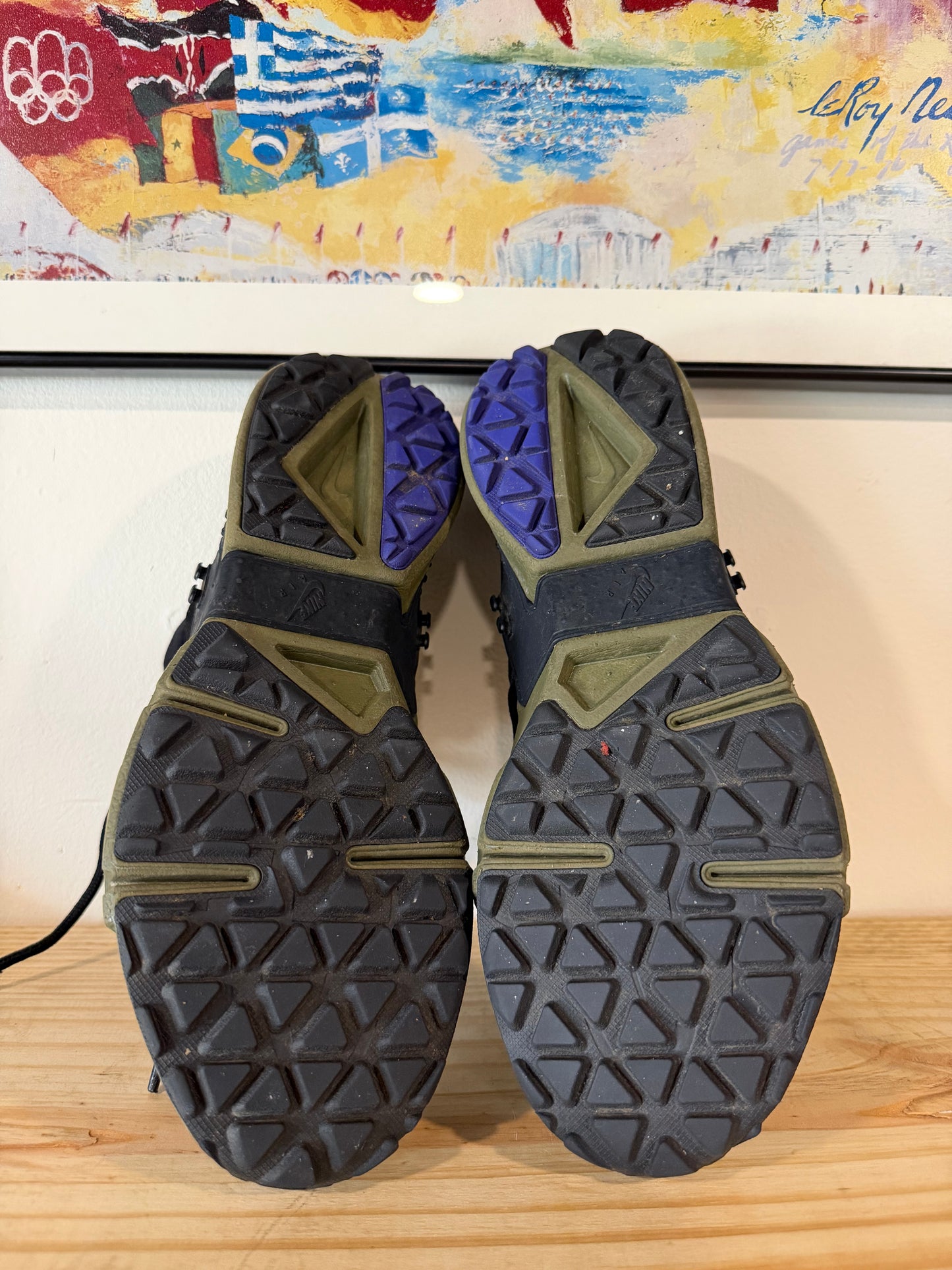 Preowned Nike Air Huarache Gripp Black Olive Canvas Sz 8M/9.5W