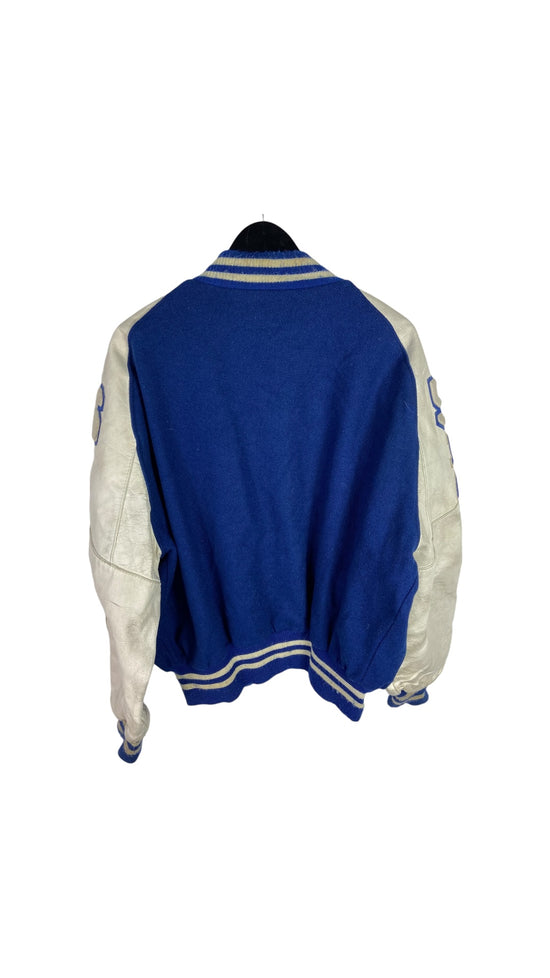 VTG Delong Blue Varsity Letterman Jacket Sz XXL