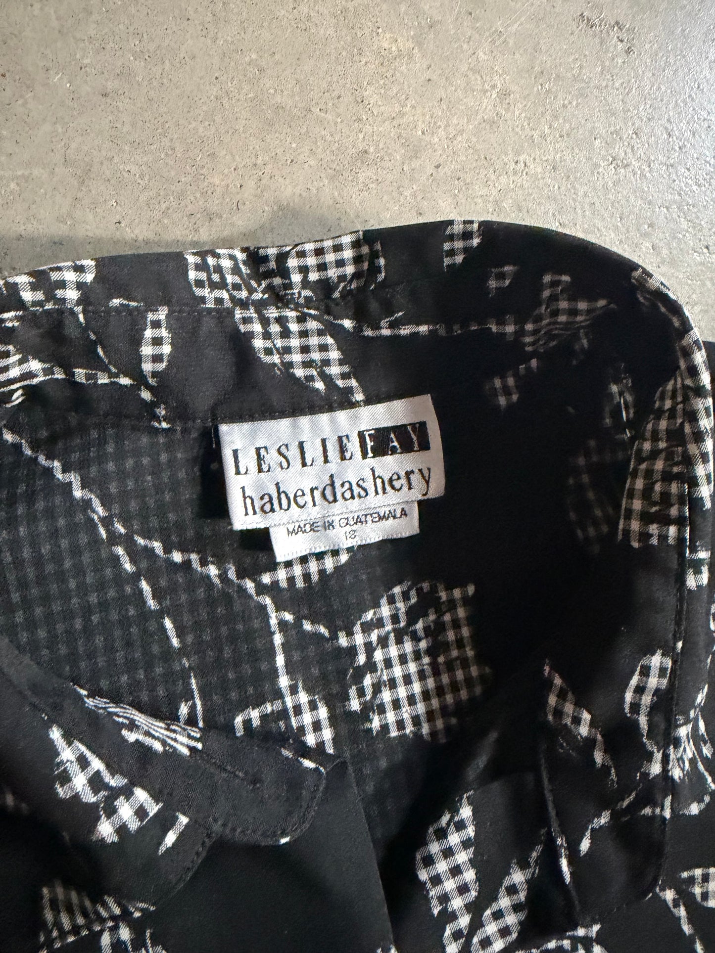VTG Leslie Fay Haberdashery Button Up Shirt Sz L