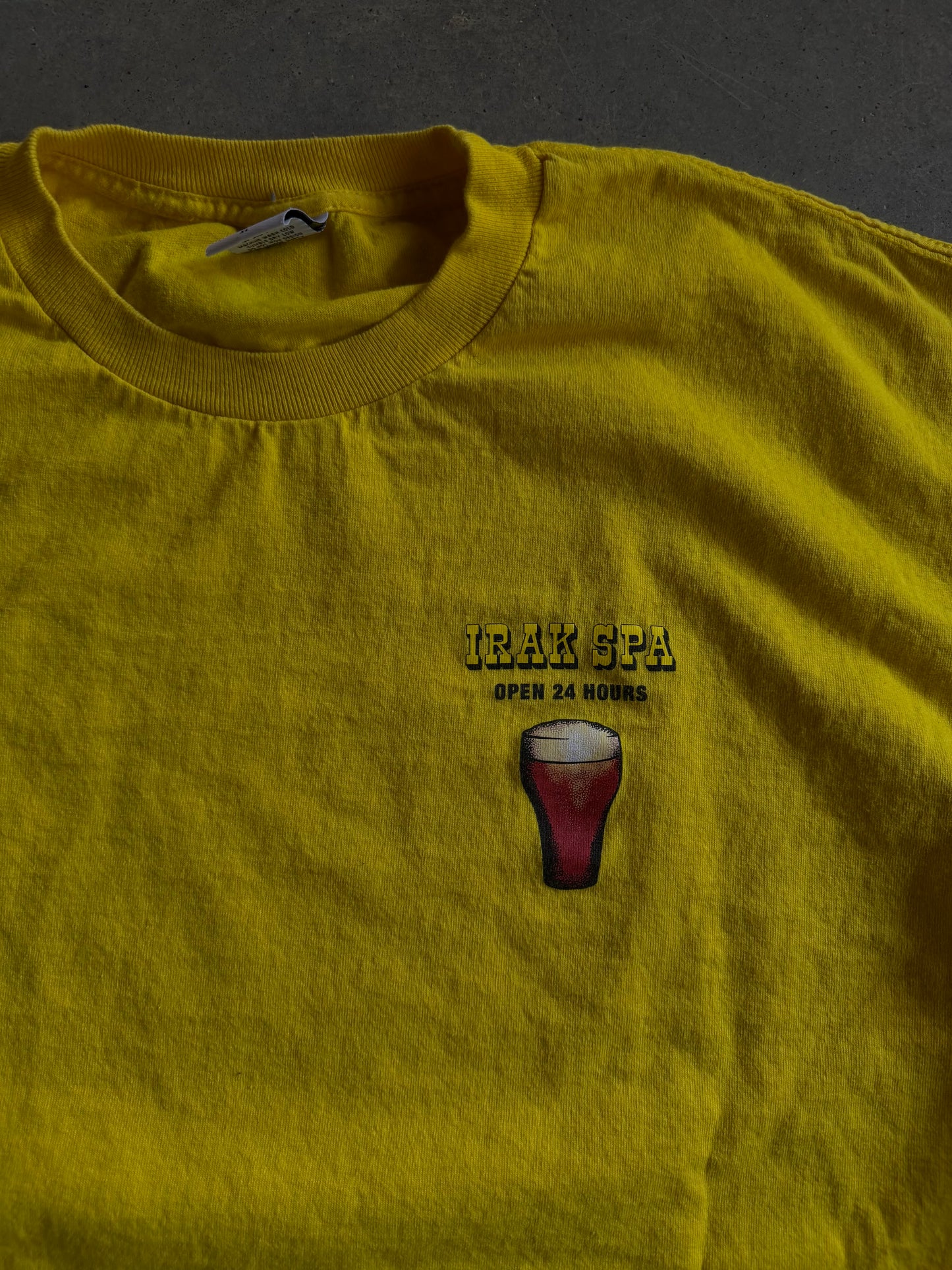 Irak Spa Yellow Tee Sz XL
