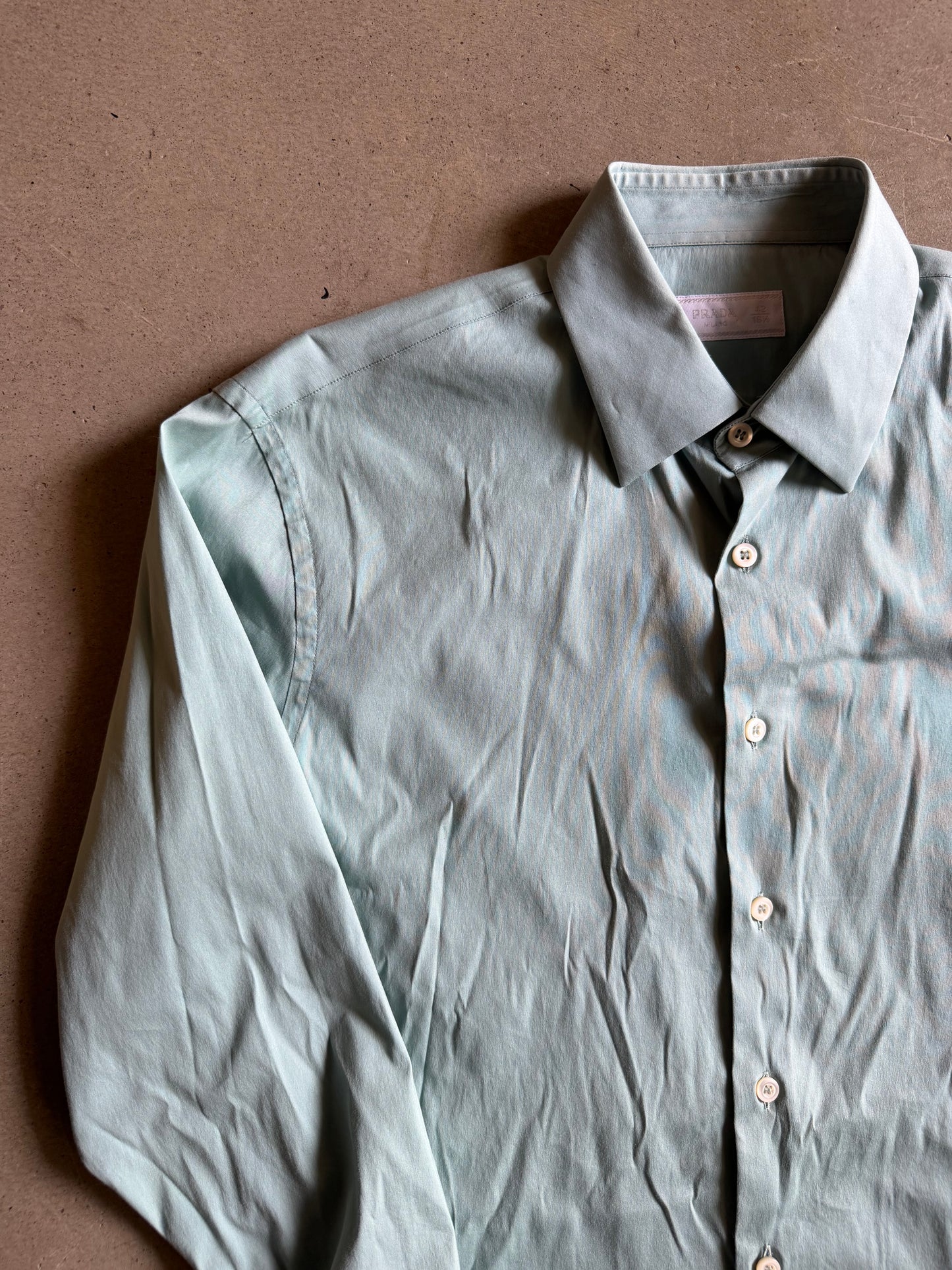 Prada Milano Green Button Up Shirt Sz XL