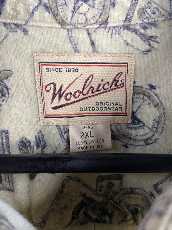 VTG Woolrich Fishing L/S Button Up Shirt Sz XXL