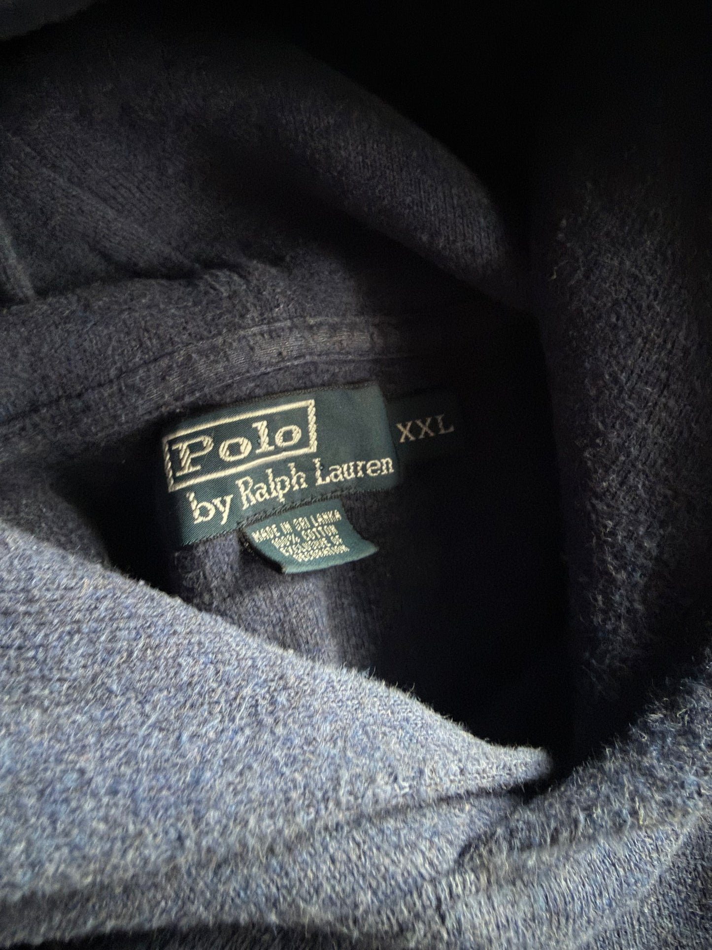 VTG Polo Ralph Lauren Blue Hoodie Sz 2XL