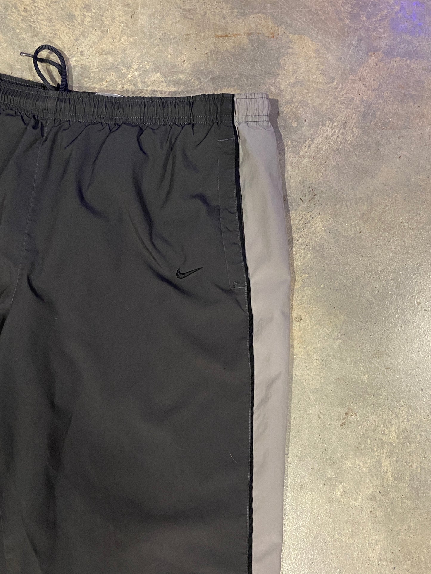 Y2K Nike Pinstripe Two Tone Black Track Pants Sz XL