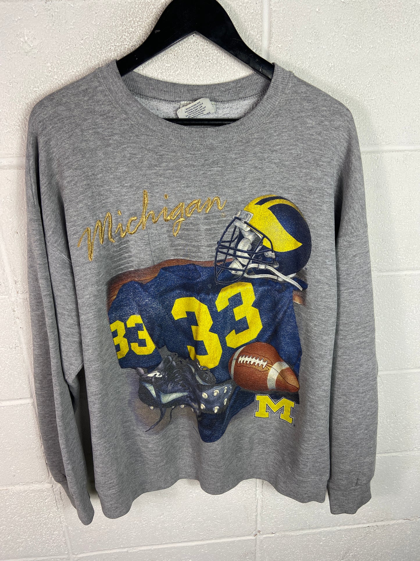 VTG Michigan Wolverines Equipment Sweatshirt Sz XL