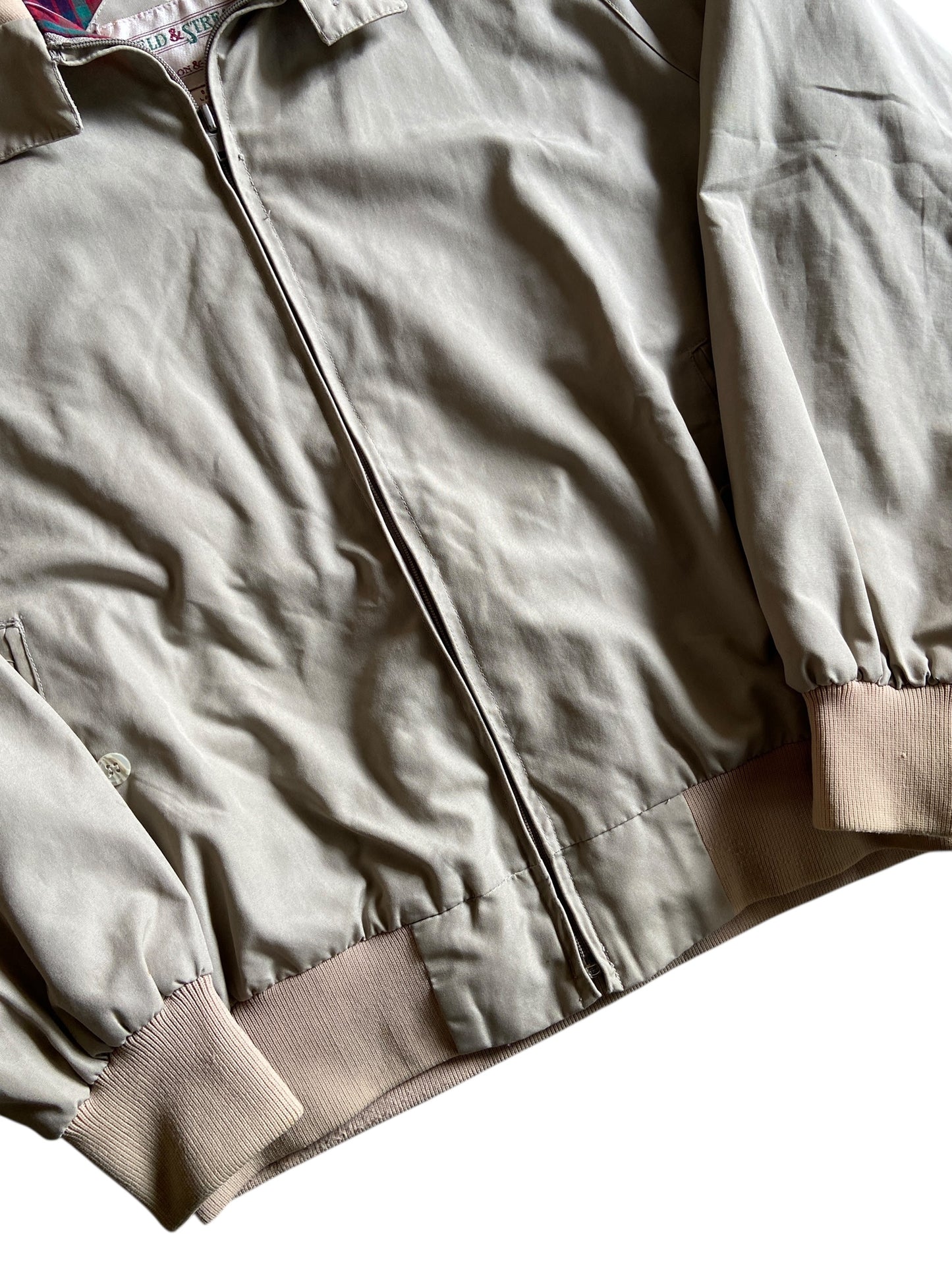 VTG Field & Stream Khaki Harrington Jacket Sz L