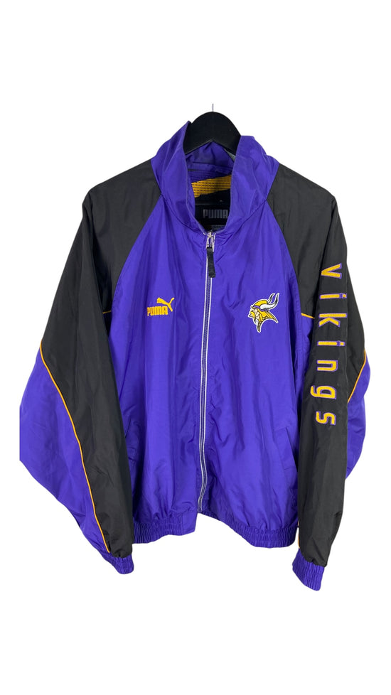 VTG Puma Minnesota Vikings Purple Track Jacket Sz XL