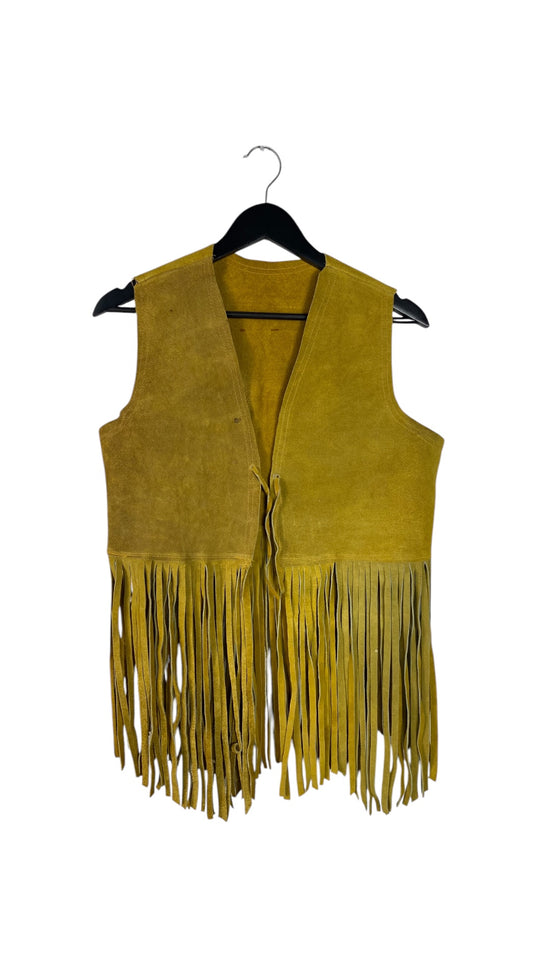 VTG Suede Fringe Vest Sz M