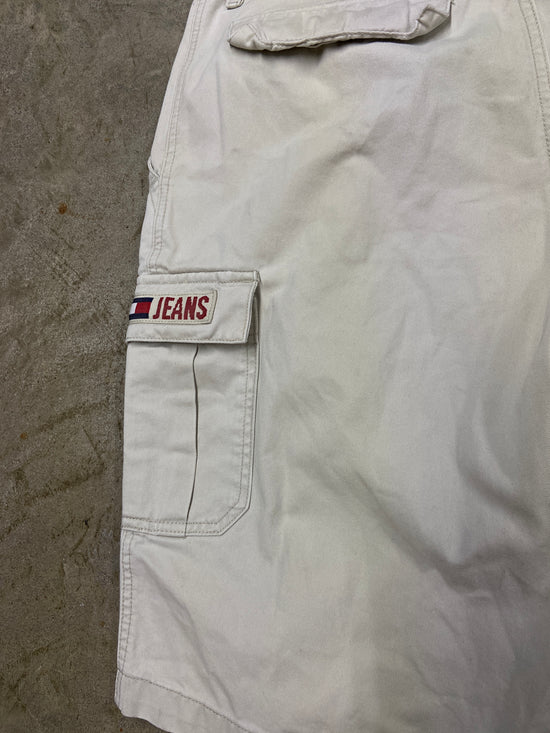 Y2K Tommy Hilfiger Khaki Cargo Baggy Jorts Sz 36