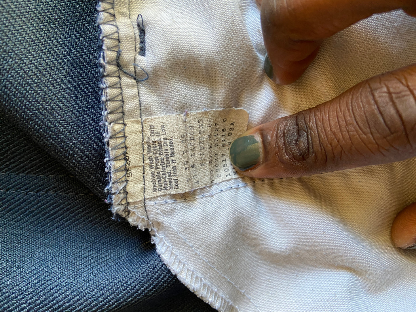 VTG Levi's Black Tab Blue Polyester Pants Sz 38x30