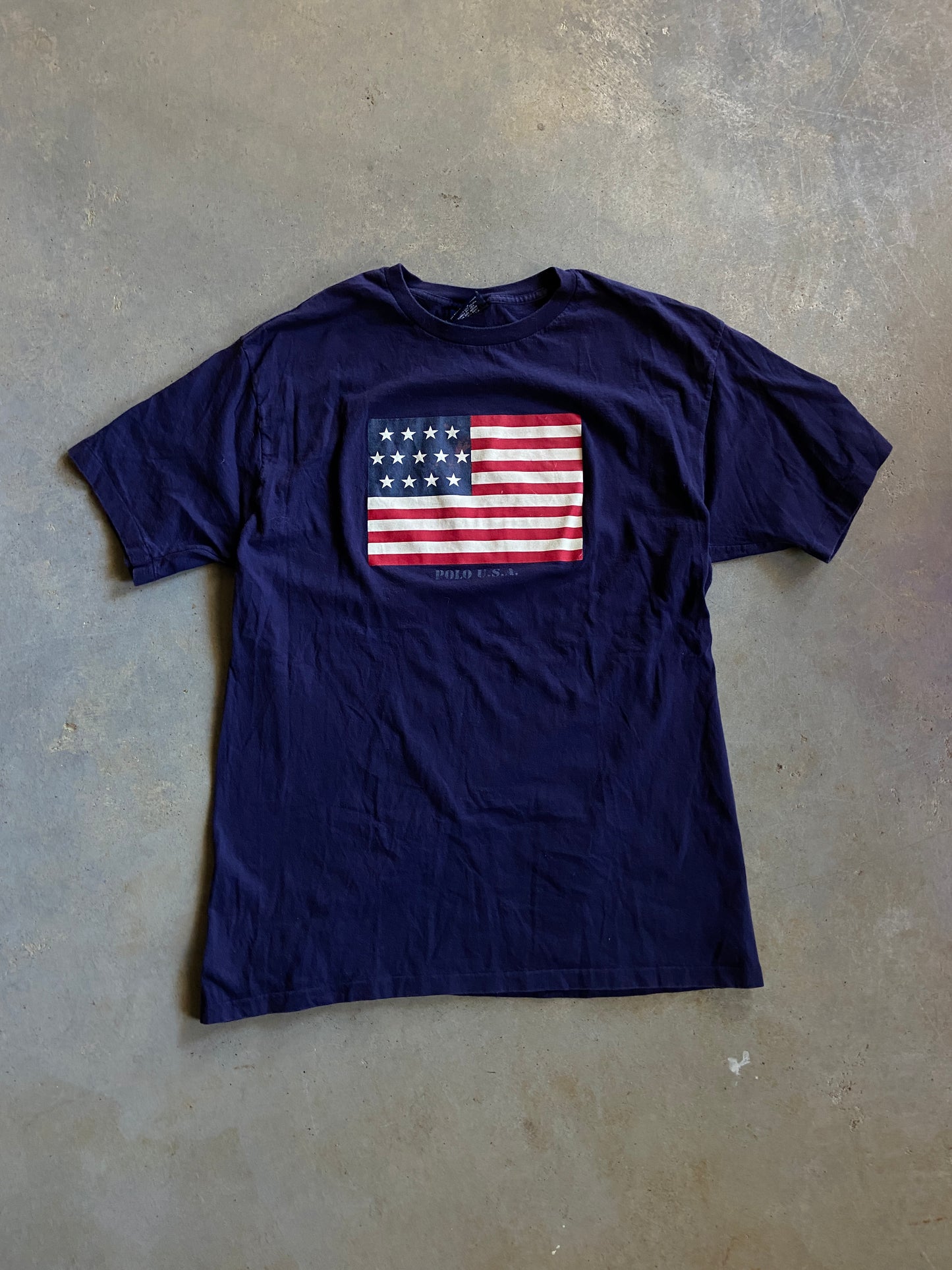 VTG Polo Sport Flag Tee Sz M