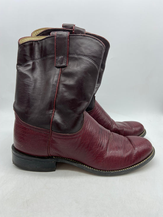 Cherry Mid Top Lizard Boots Sz 10M/11.5W