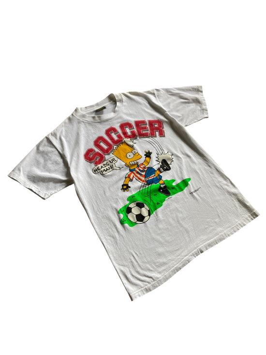 VTG Bart Soccer Heads Up Man Tee Sz L/XL