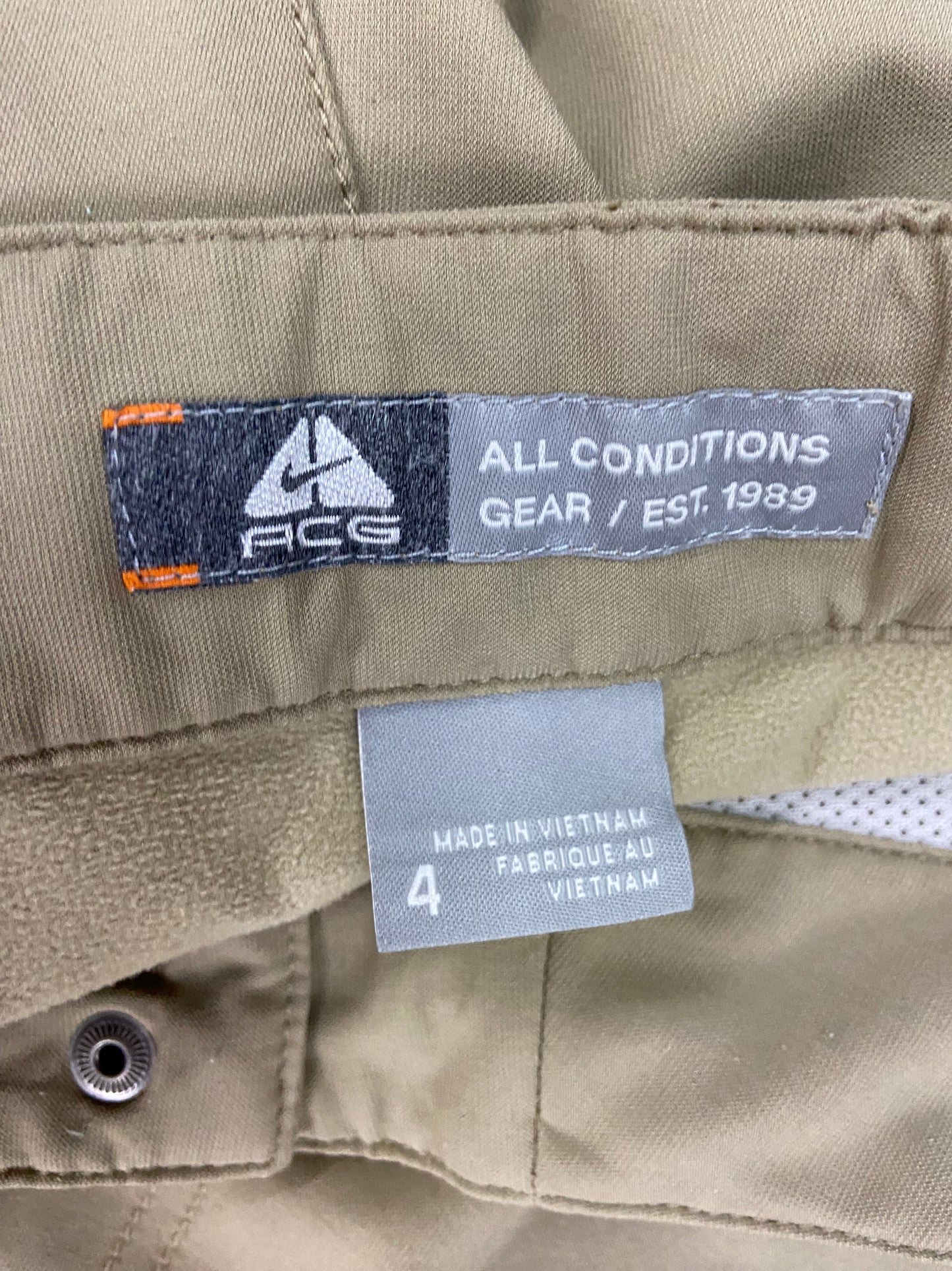 VTG Nike ACG Wmns Fleece Lined Beige Pants Sz 32x30