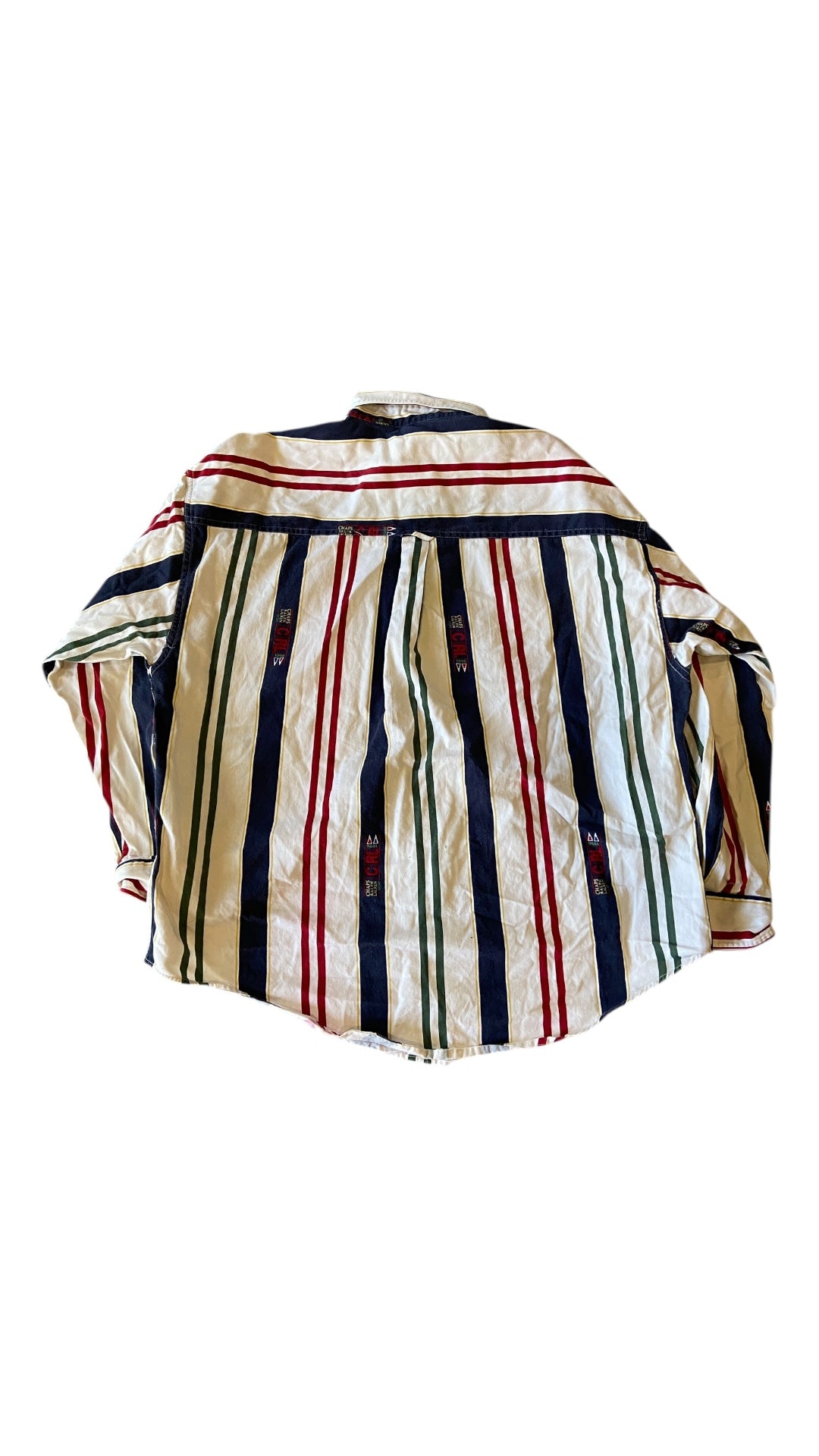 VTG Chaps Ralph Lauren Sport Striped Button Down Sz XL