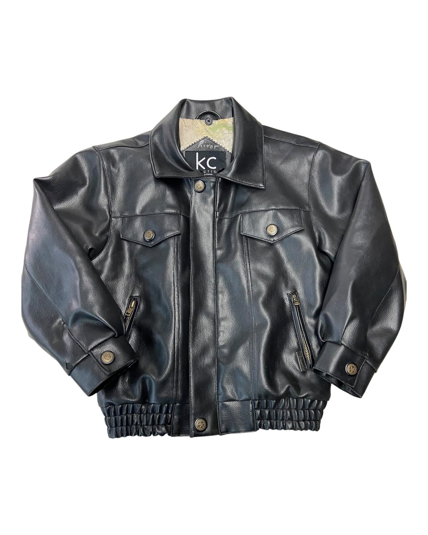 Kids KC Collection Leather Jacket Sz Yth L