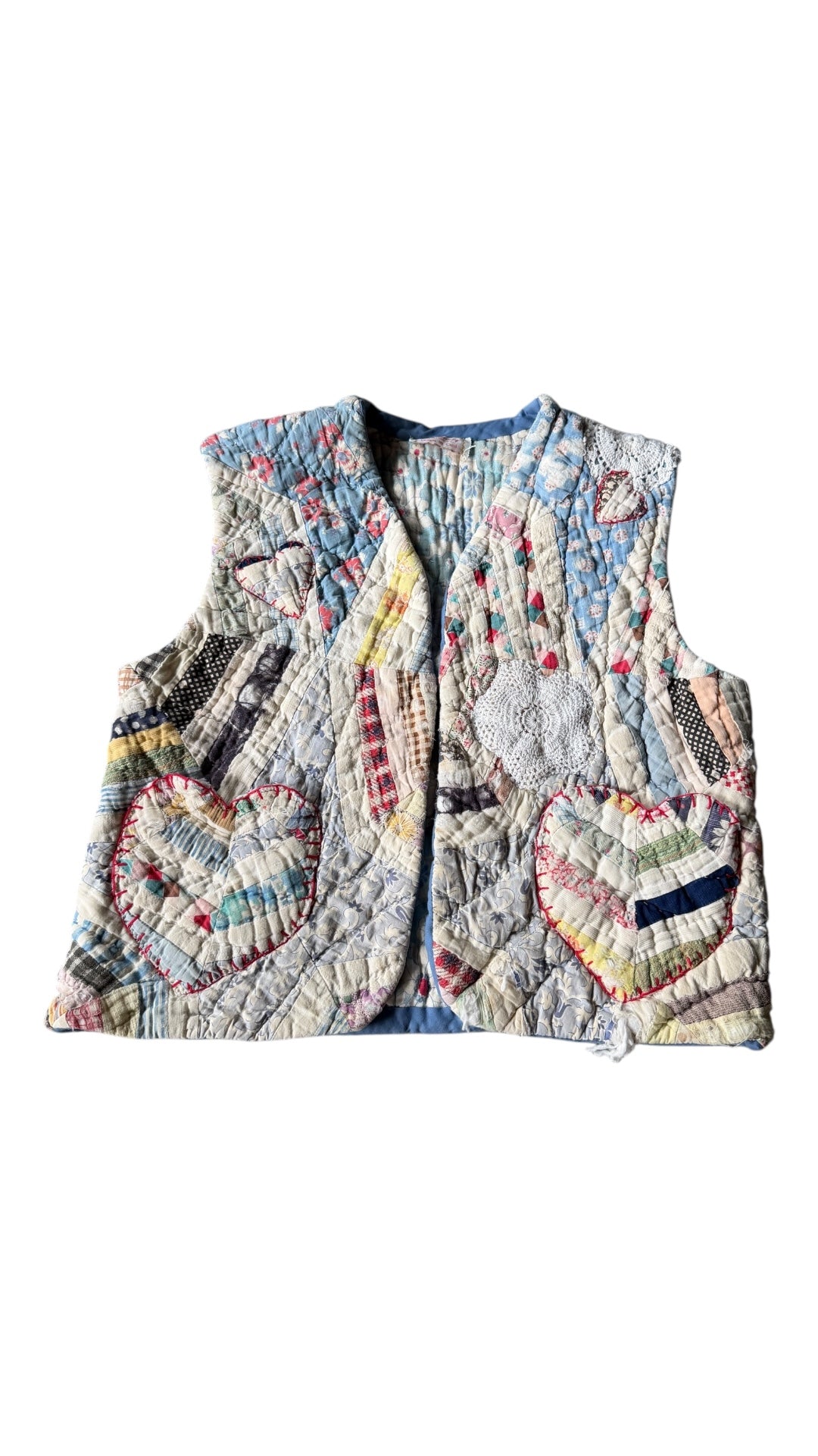 VTG Designs By Carol Patchwork Vest Sz Wmns M