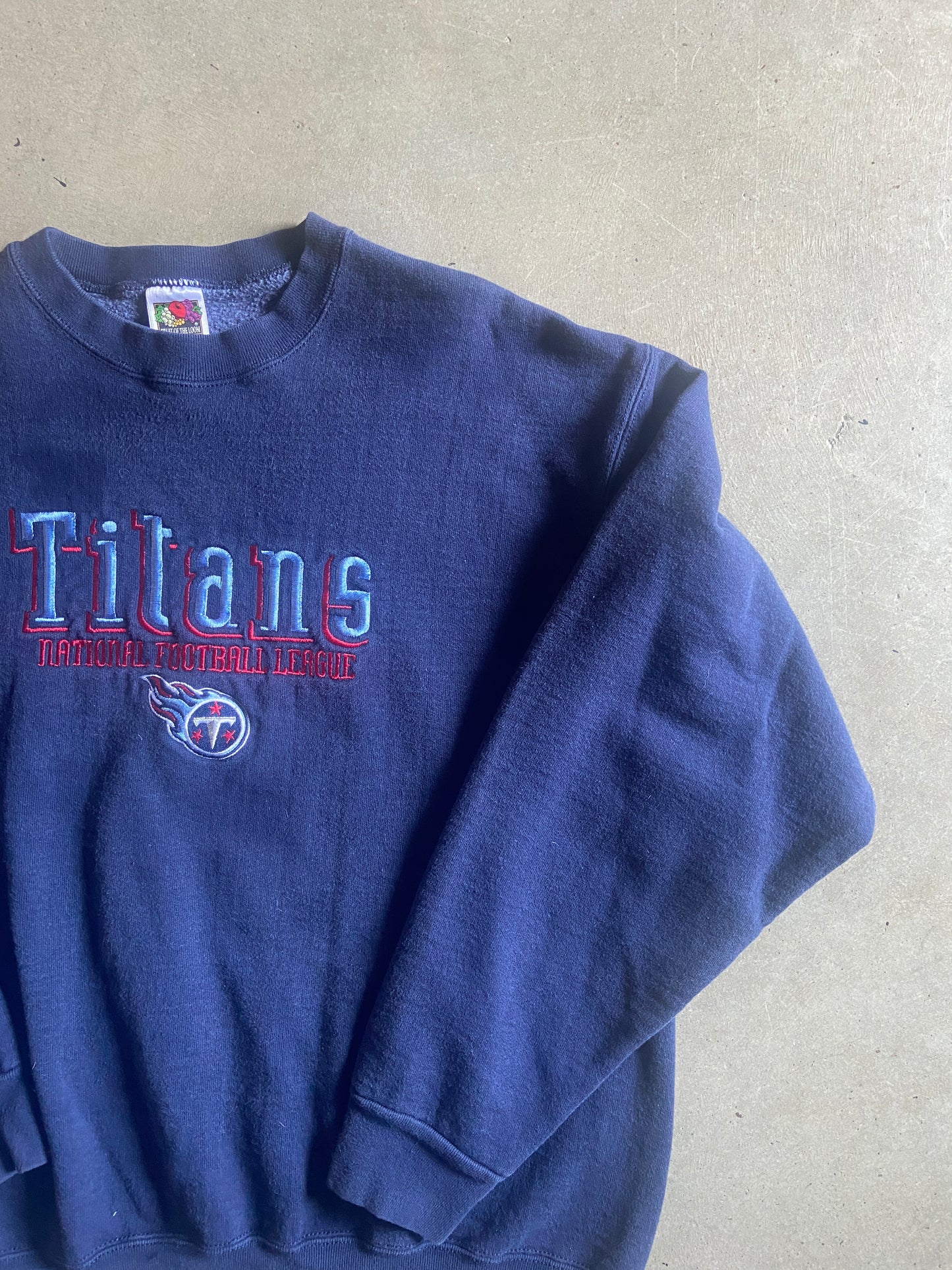 VTG Tennessee Titans  NFL Double Embroidered Sweatshirt Sz L