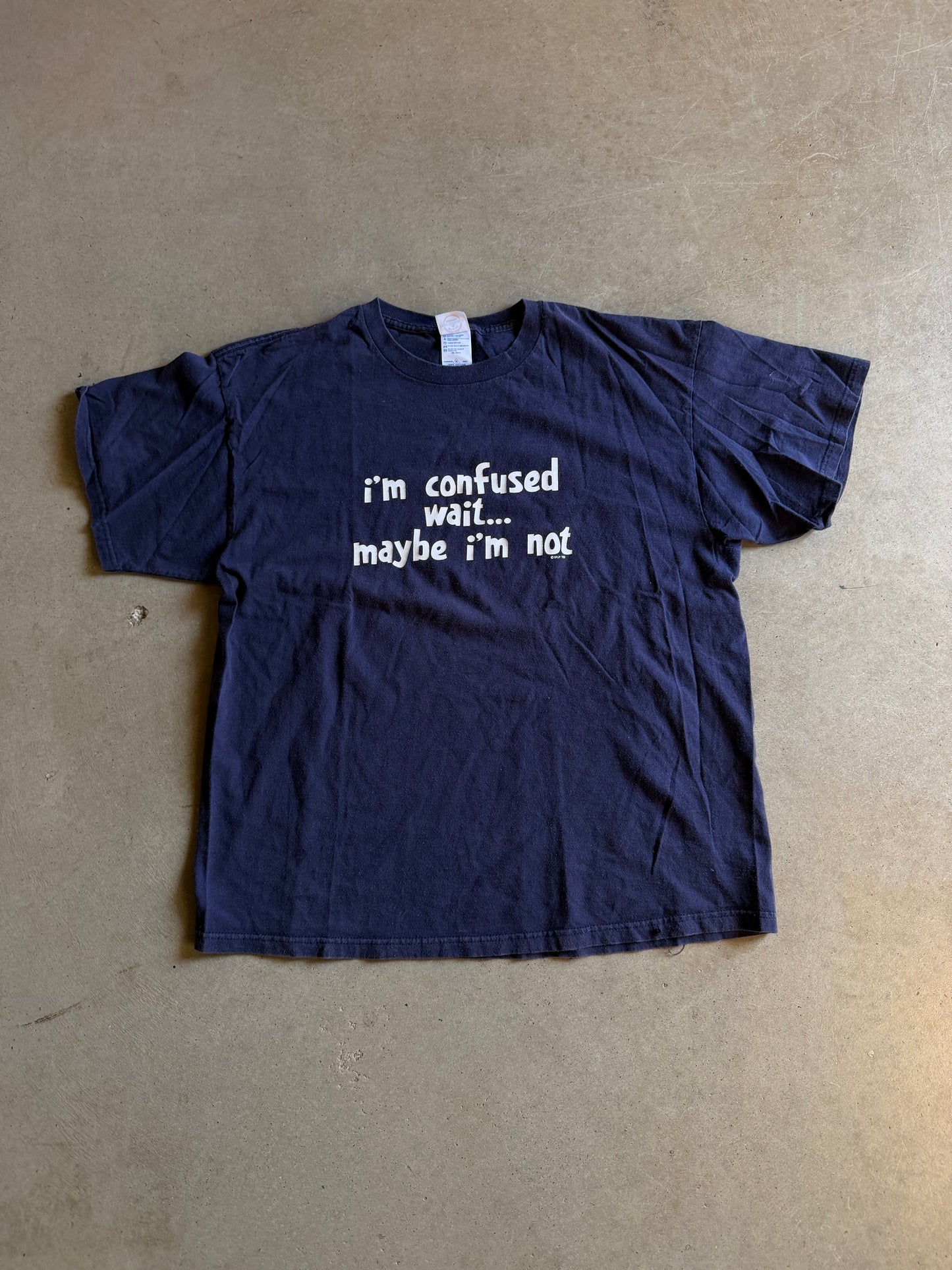VTG Im Confused Tee Sz XL