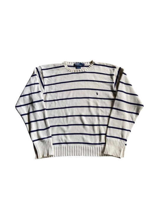 VTG Polo Striped Knit Sweater Sz XL