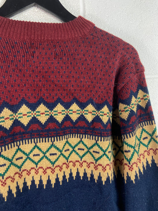 VTG JCPenny Wool Multicolor Sweater Sz M