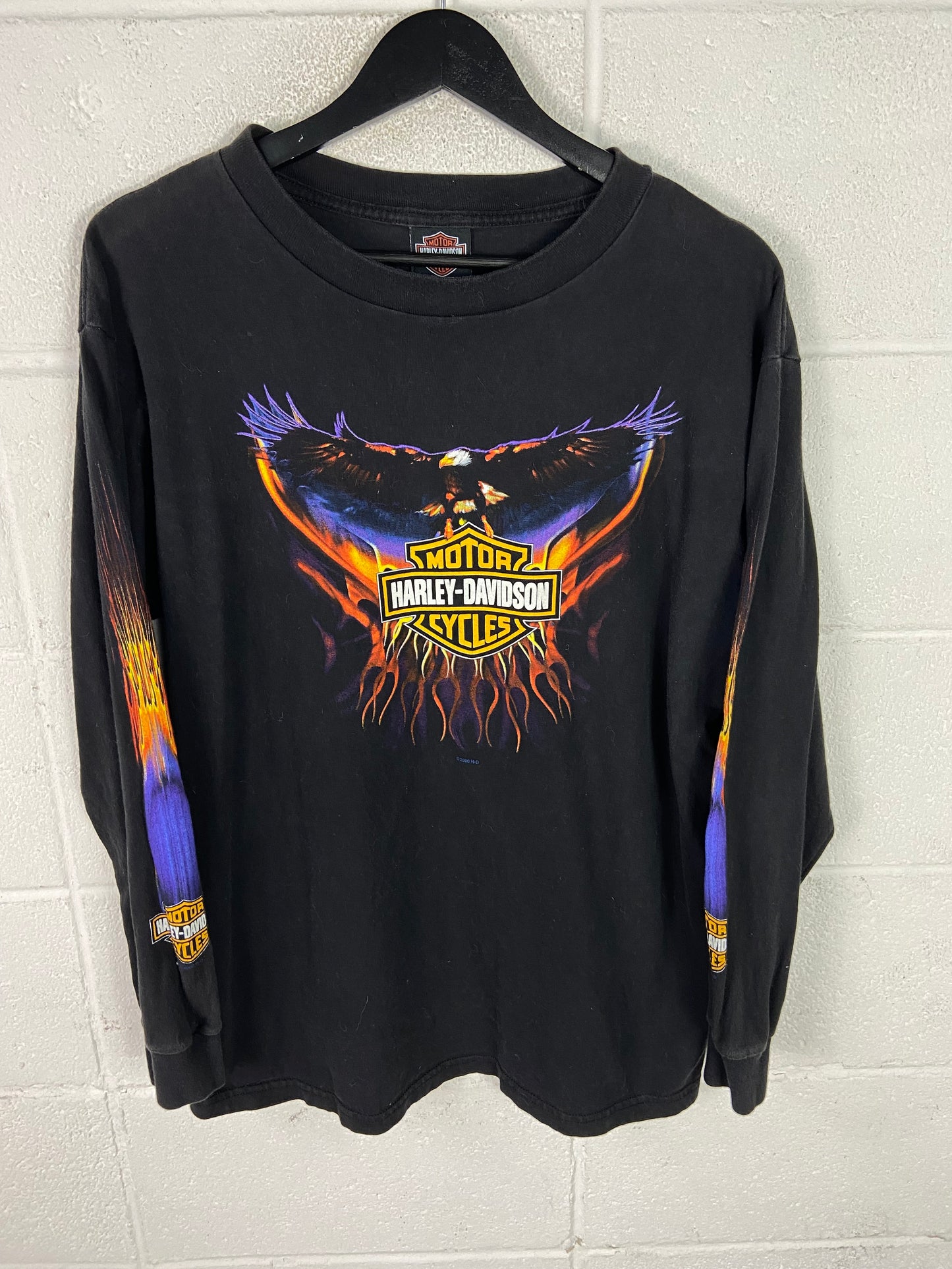 VTG Harley Davidson Soaring Eagles Graphic L/S Tee Sz L