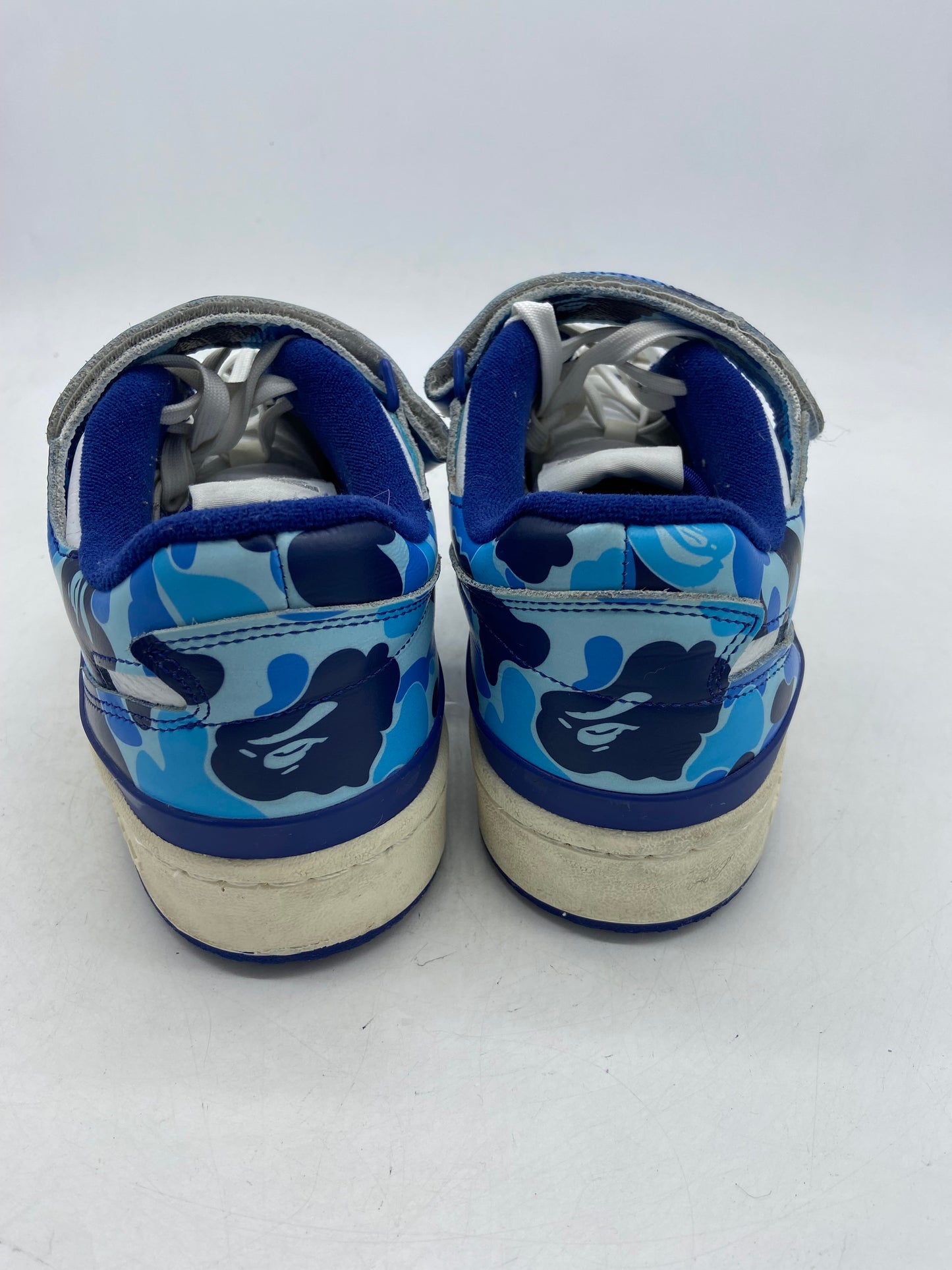 Preowned Adidas Forum 84 Low Bape 30th Anniversary Blue Camo Sz 9.5M/11W ID4772