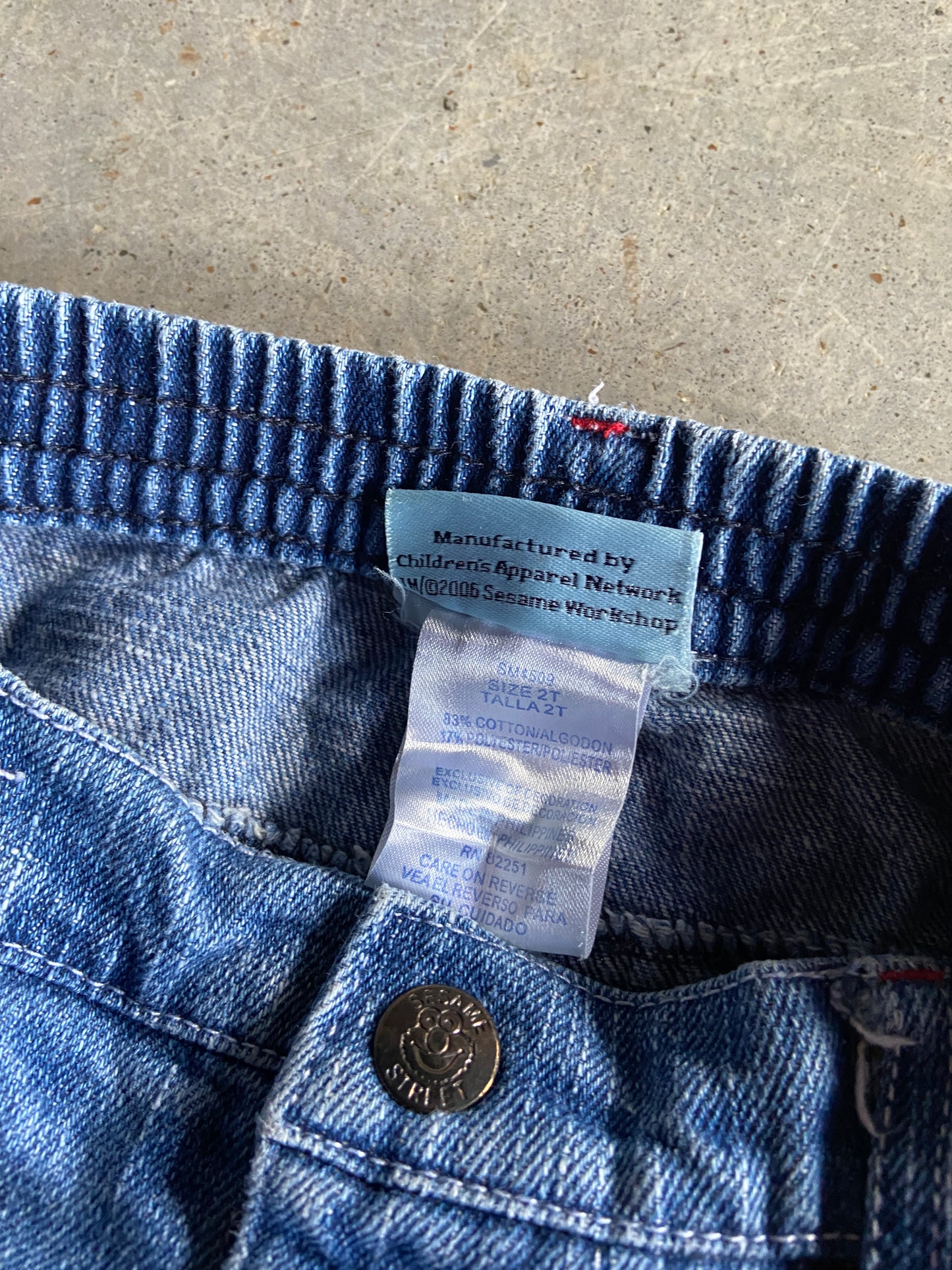 Y2K Sesame Street Elmo Cargo Jeans Sz 2T