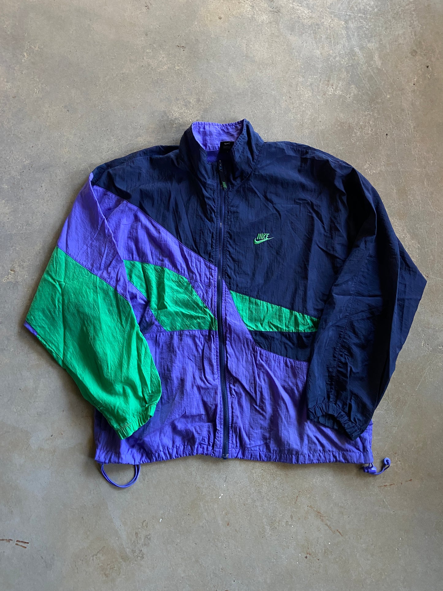 VTG Nike Green/Blue Windbreaker Jacket Sz XL