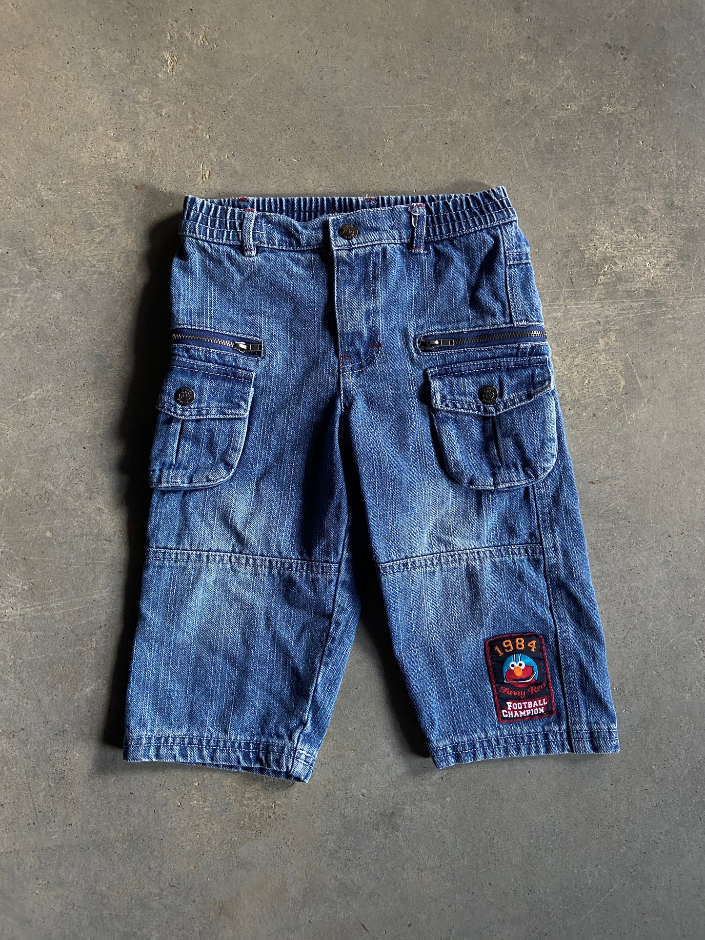 Y2K Sesame Street Elmo Cargo Jeans Sz 2T