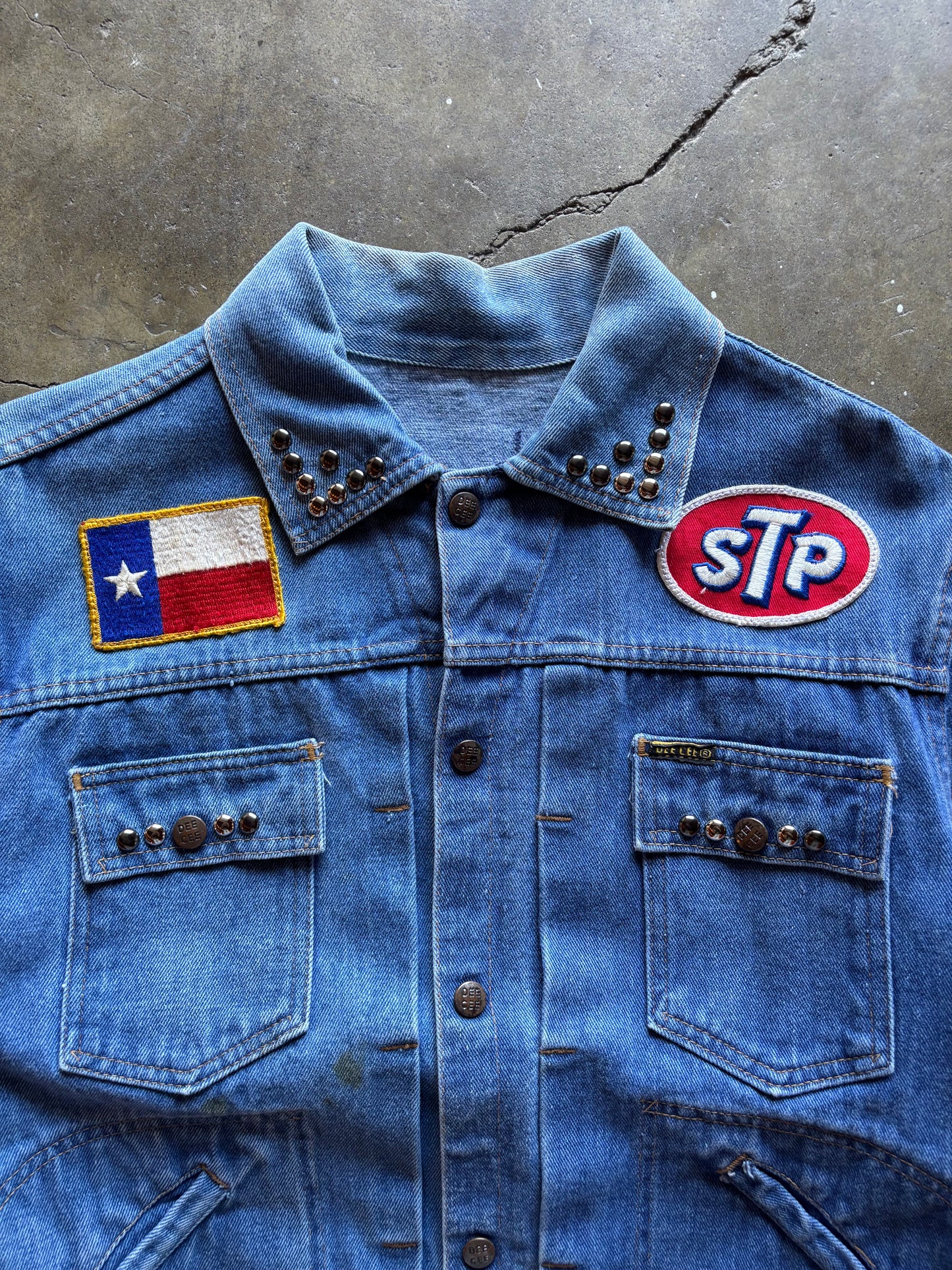 David Turner Reworked Dee Cee Studded Denim Jacket Sz M