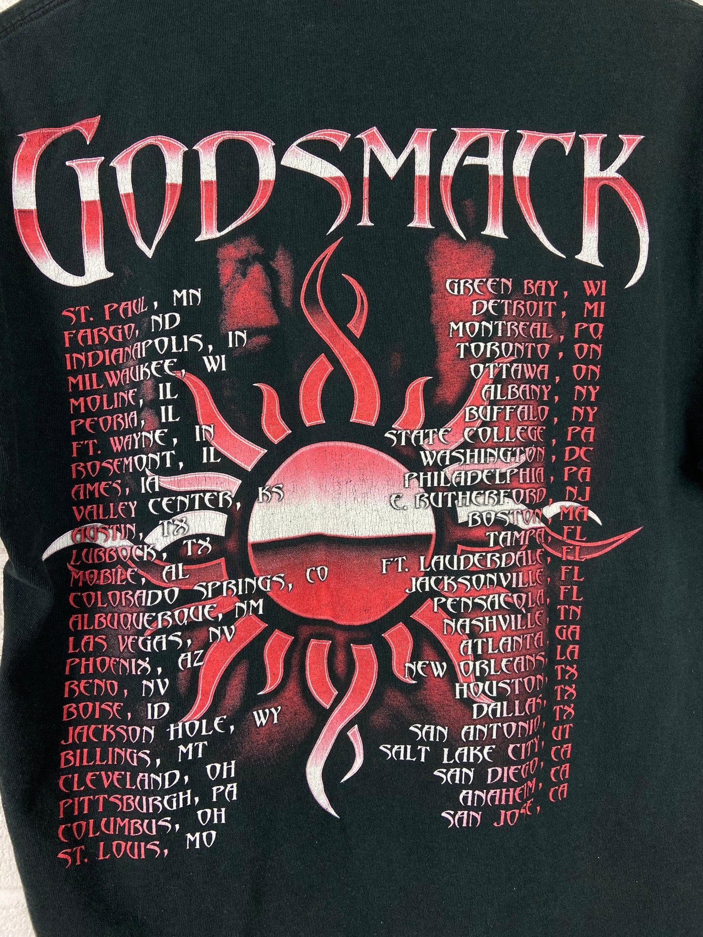 Y2K Godsmack Black Tour Tee Sz S/M