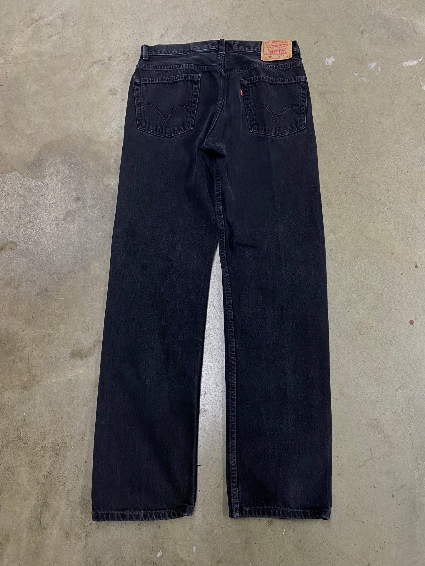 Y2K Levi’s 505 Black Denim Jeans Sz 34x34