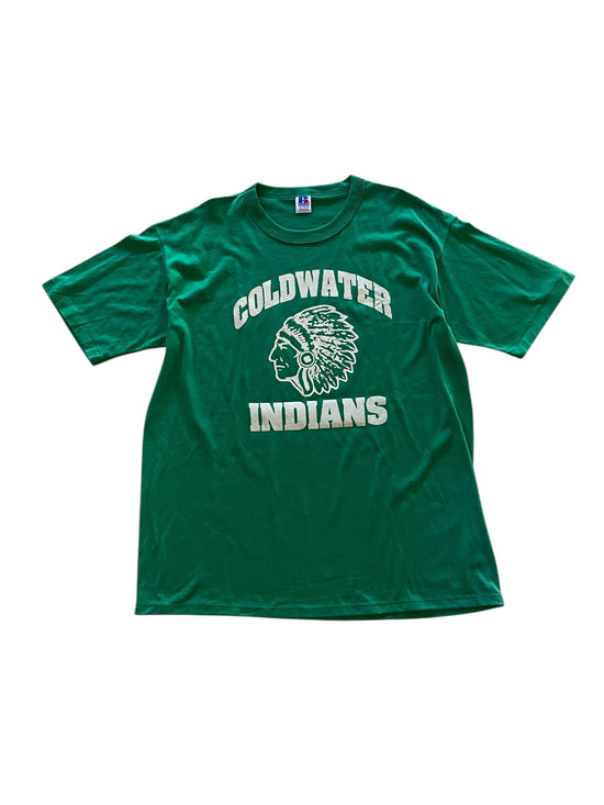 VTG Russell Athletic Coldwater Indians School Tee Sz XL