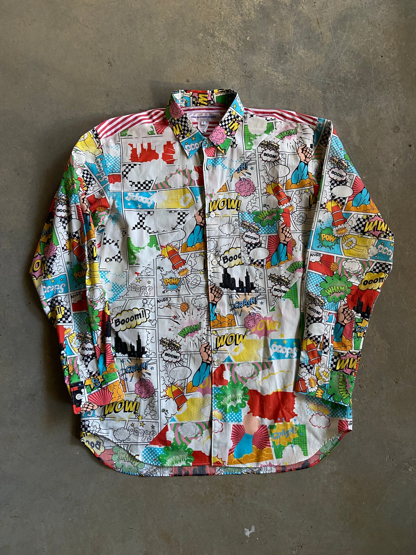 Comme Des Garcons Comic Button Up Shirt Sz M