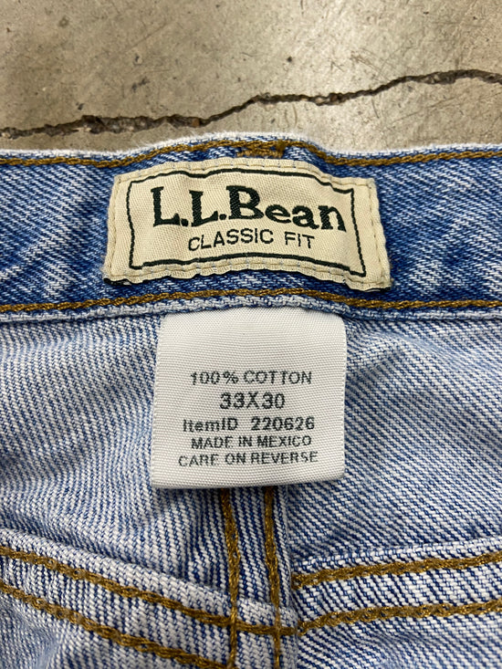 VTG Custom LL Bean 001 Blue Denim Jeans Sz 33x30