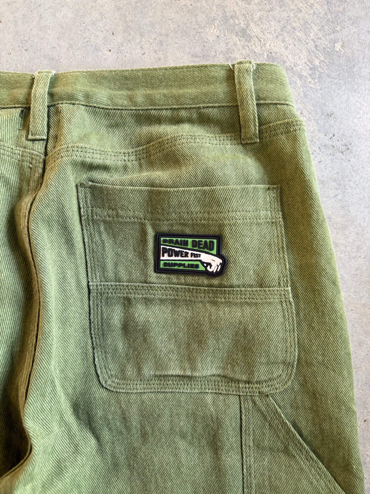 Brain Dead Power Fist Supplies Green Pants Sz 30x29