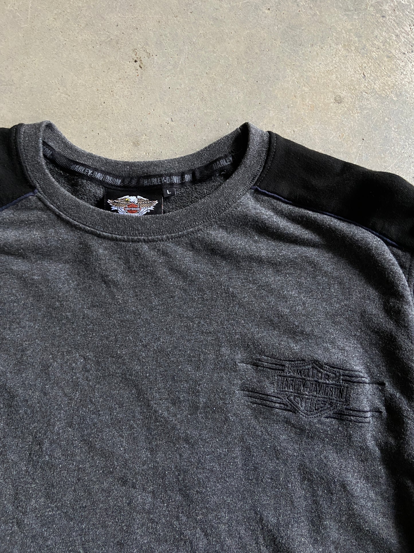Harley Davidson Gray/Black Sweatshirt Sz L
