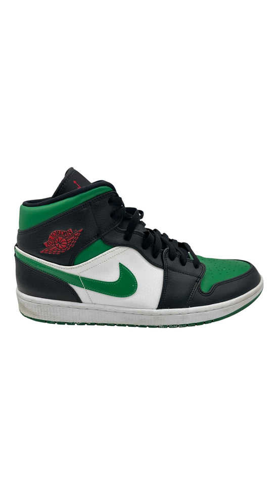 Preowned Jordan 1 Mid Green Toe Sz 13M/14.5W 554724-067