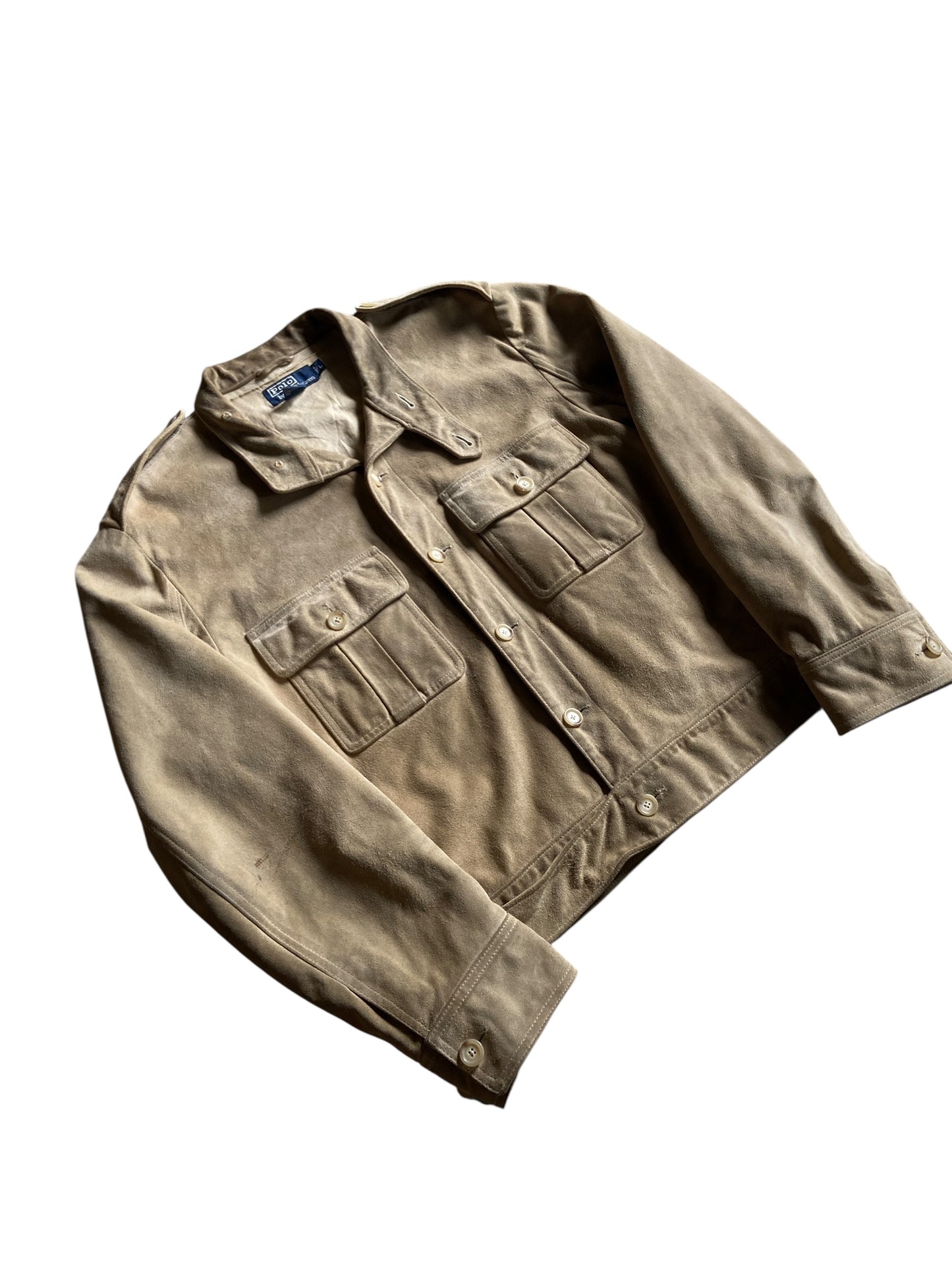 VTG Polo Ralph Lauren Suede Leather Jacket Sz L