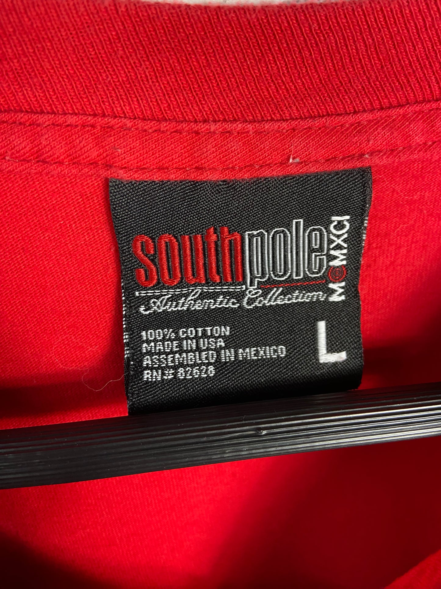 Y2K South Pole Classic Emblem Red Tee Sz L