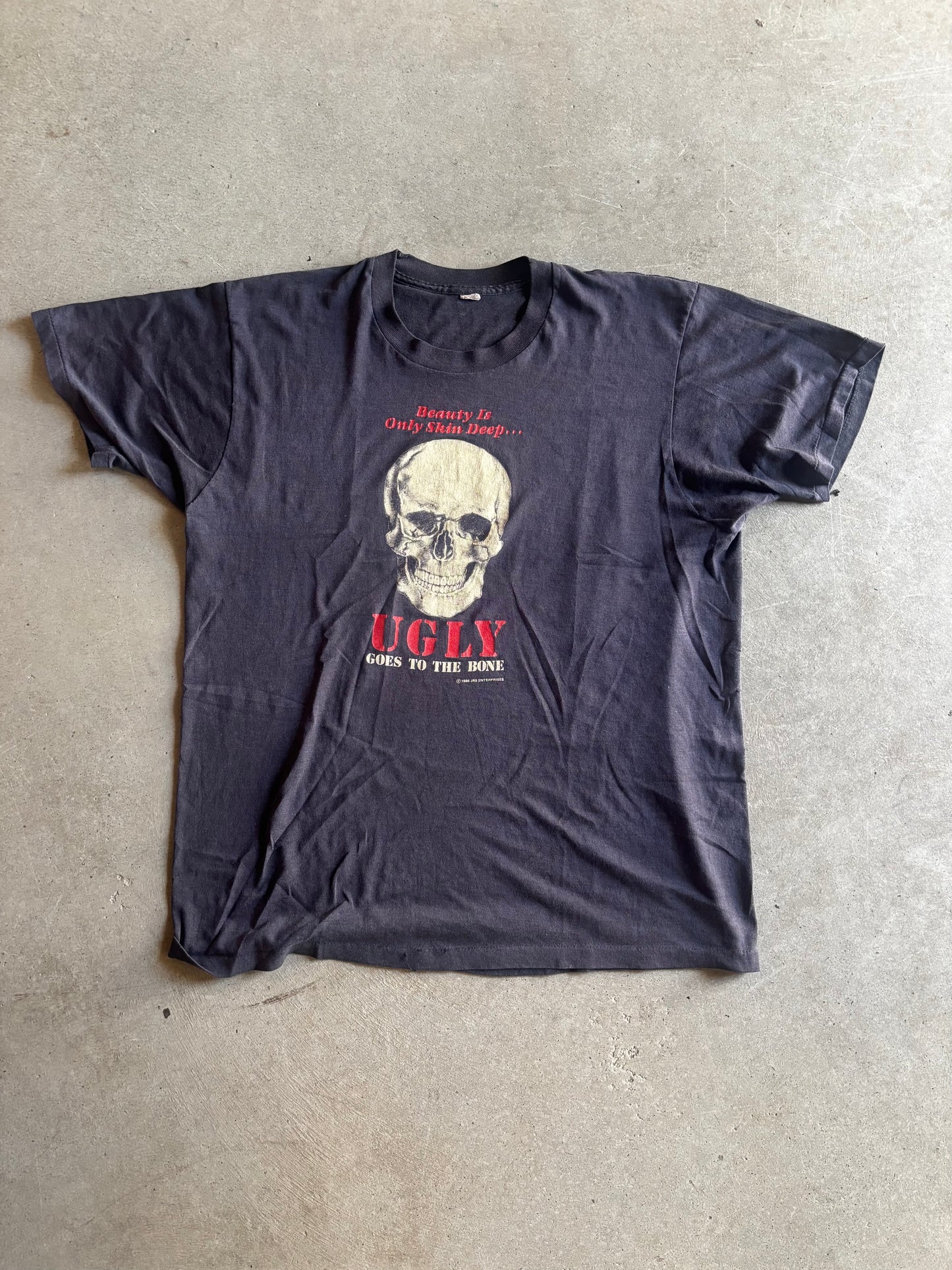 VTG Ugly Goes To The Bone 1986 Tee Sz M/L