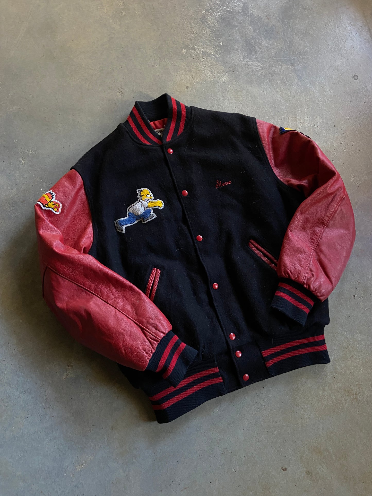 VTG Simpsons Cast and Crew Varsity Jacket Sz L