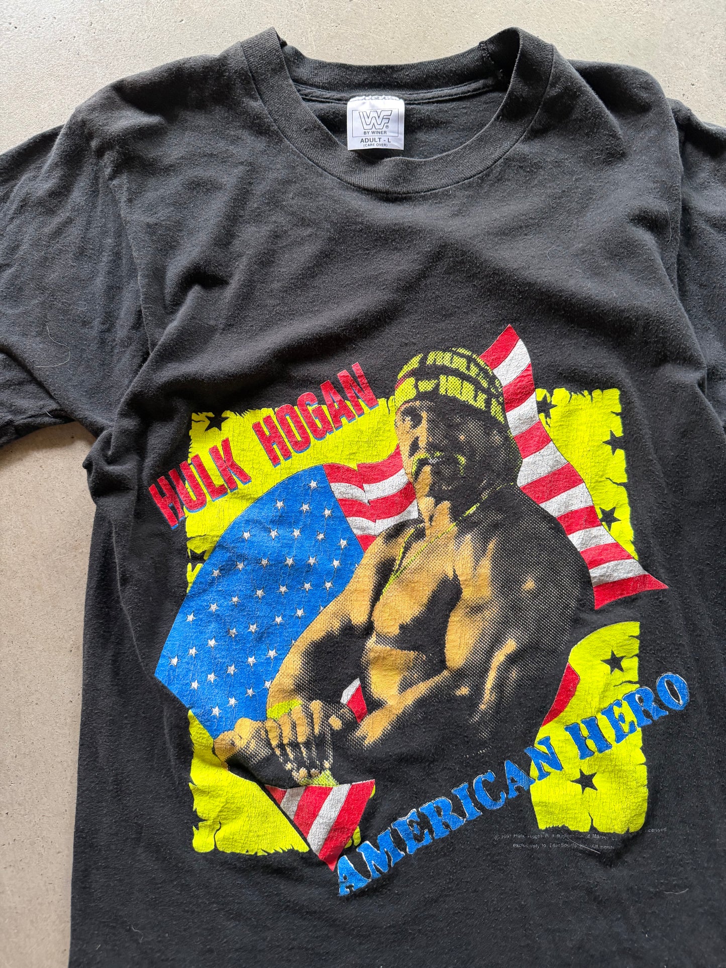 VTG Hulk Hogan American Hero 1991 WWF Tee Sz M