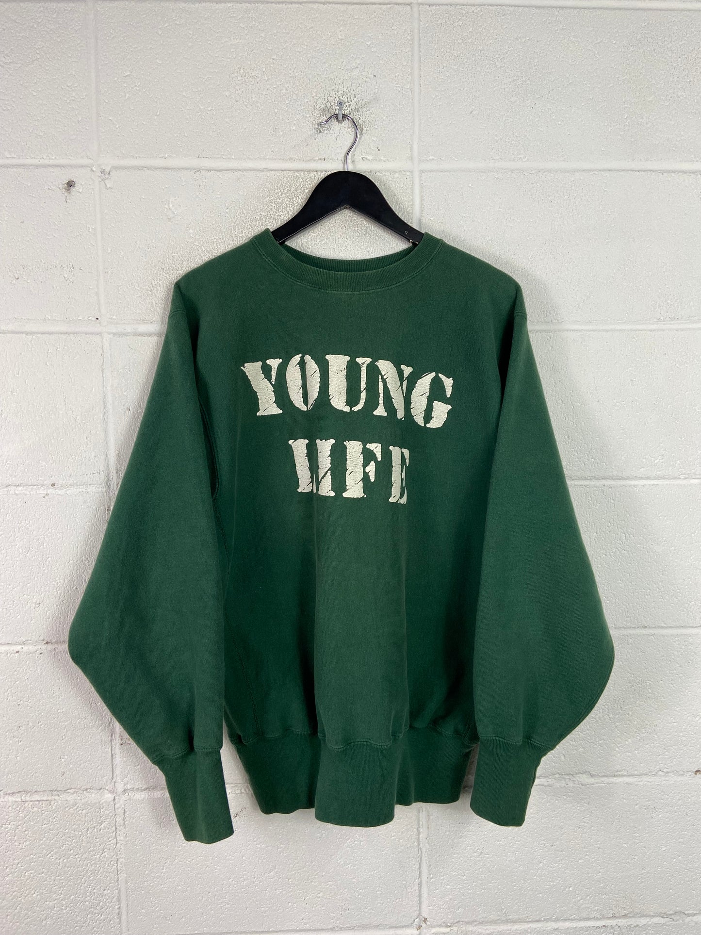 VTG 90s Young Life Champion Reverse Weave Sweater Sz XL